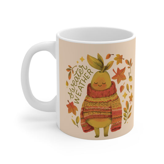 Cozy Autumn Pear Mug — 11oz Ceramic Coffee & Tea Cup