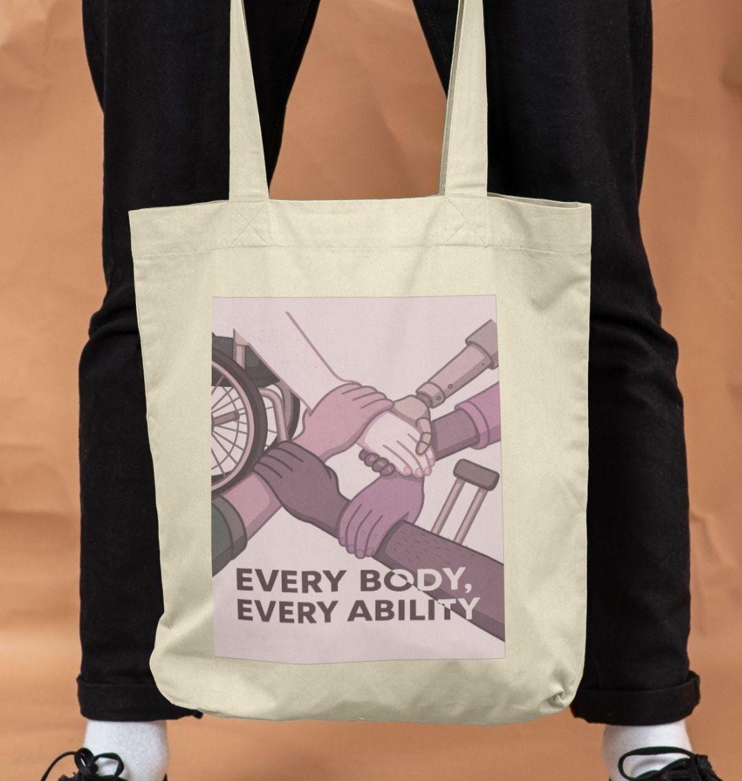 Inclusive Tote Bag – “every Body, Every Ability” Diversity And Disability Empowerment Design