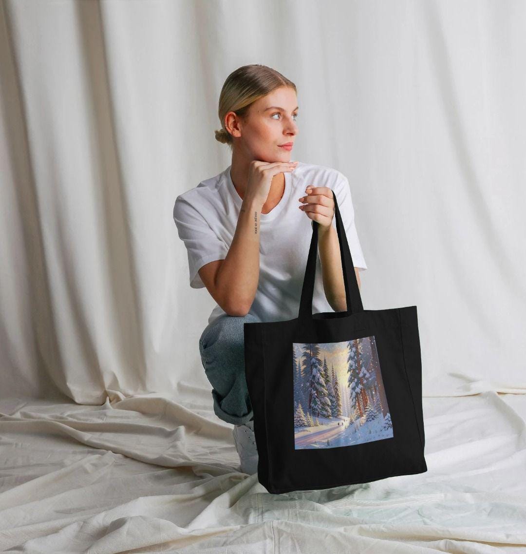 Golden Dawn Forest Tote – Organic Cotton Utility