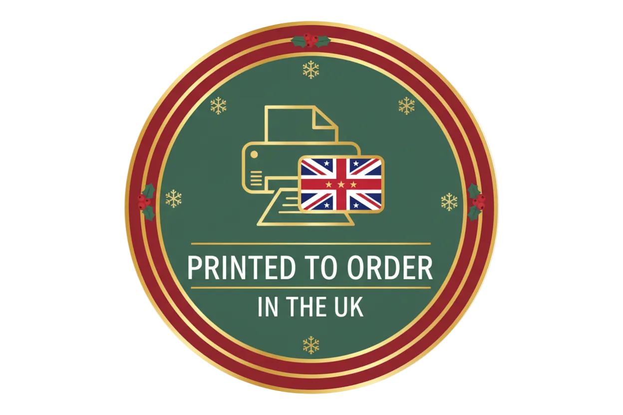 rinted to order in the UK Icon in Christmas colours 